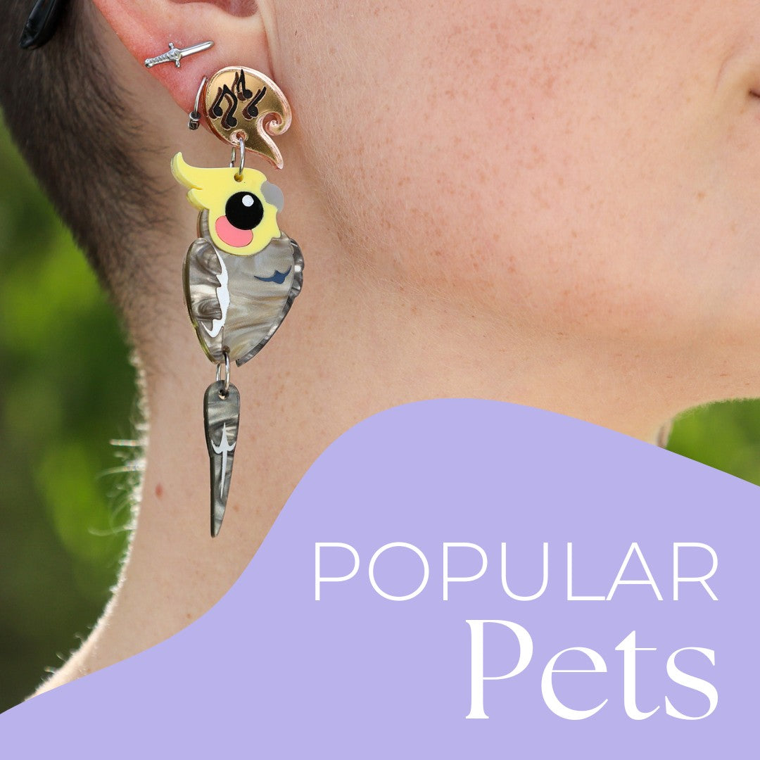 BINKABU Acrylic Bird Earrings Popular Pets Collection