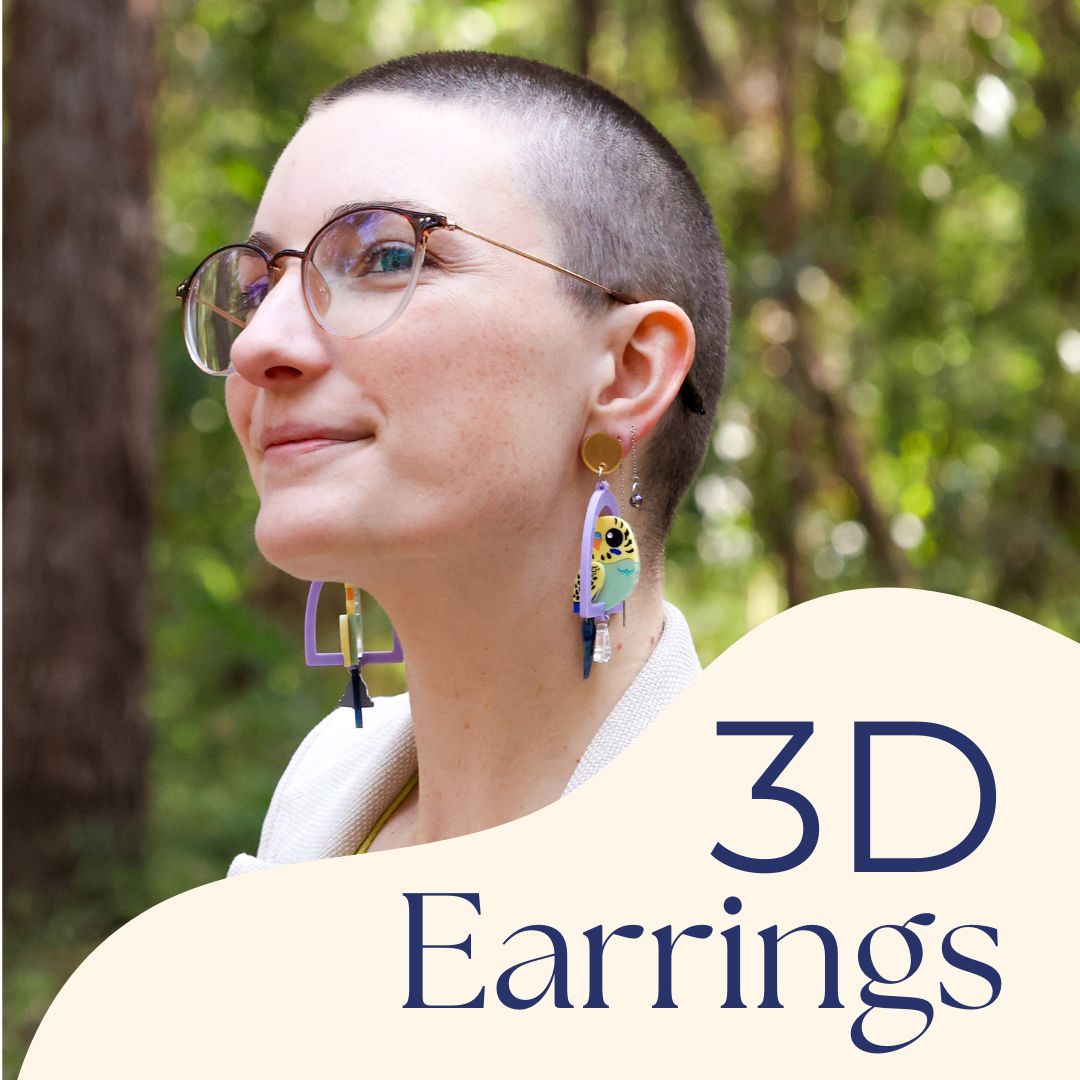 BINKABU | Handmade Acrylic 3D Bird Earrings