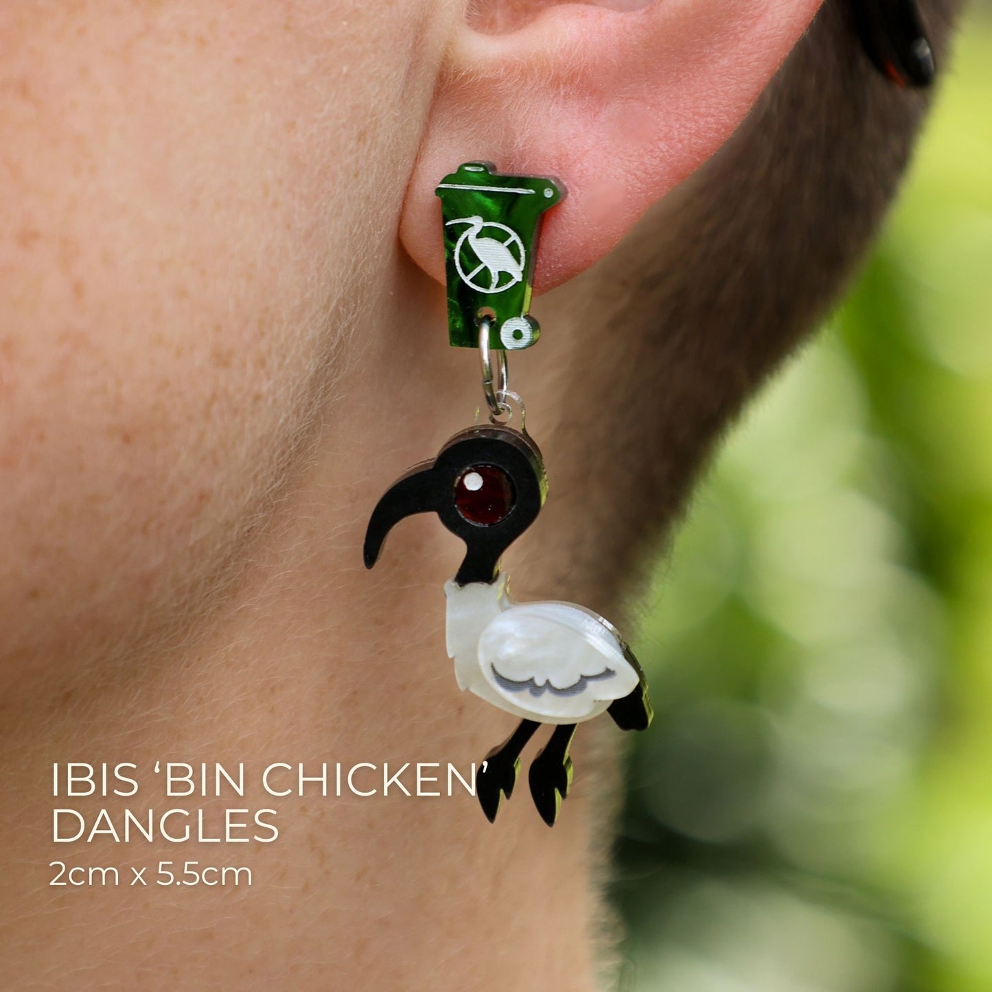 BINKABU Bin Chicken Ibis Handmade Acrylic Earrings