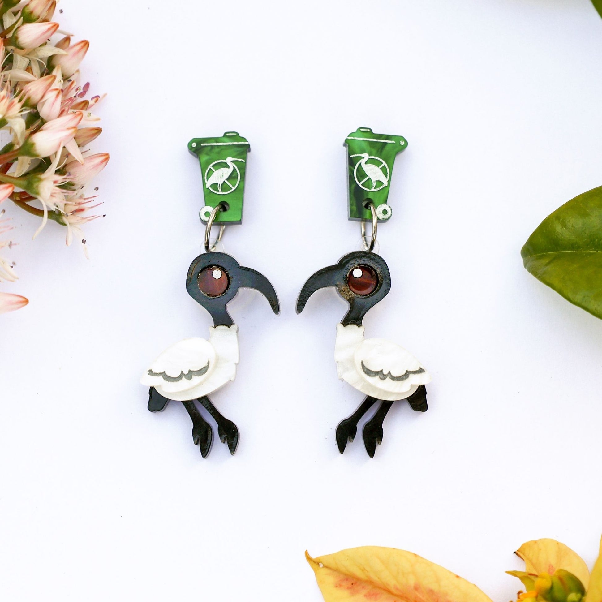 BINKABU Bin Chicken Ibis Handmade Acrylic Earrings