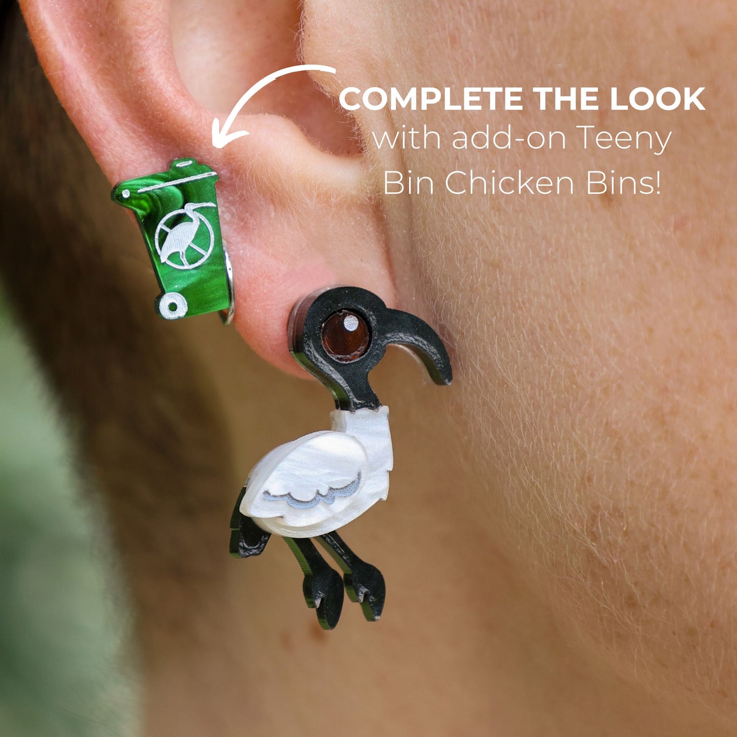 Ibis Studs - Bin Chickens - Statement Bird Earrings