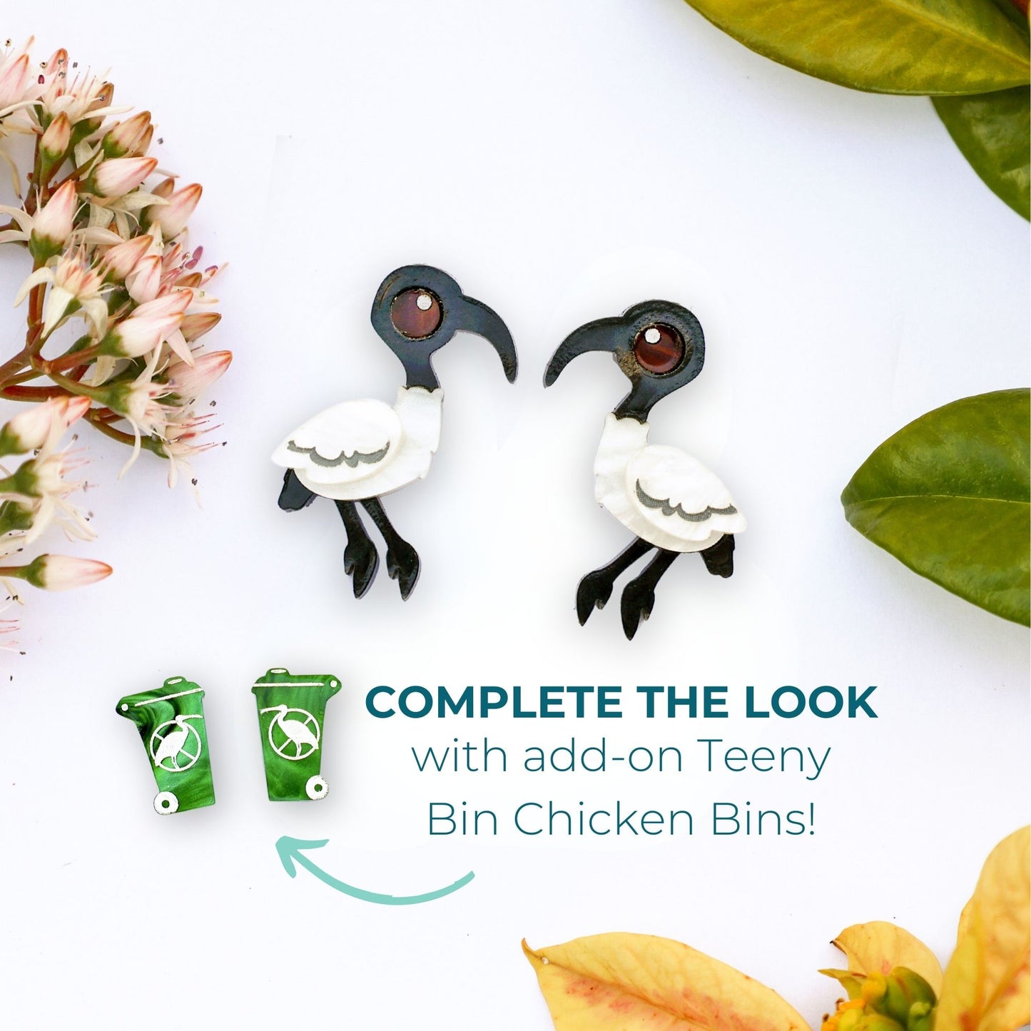 Ibis Studs - Bin Chickens - Statement Bird Earrings