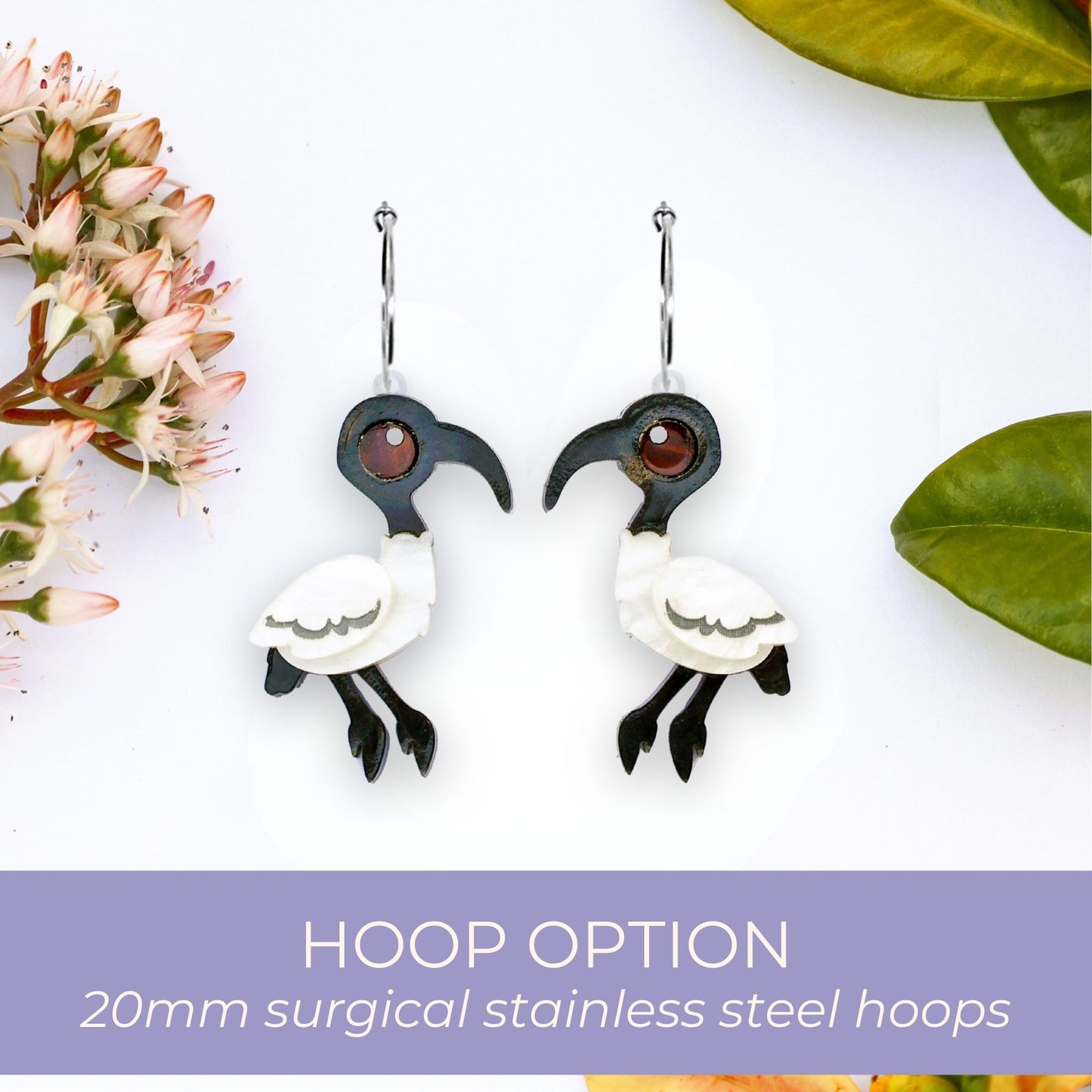 Ibis Studs - Bin Chickens - Statement Bird Earrings