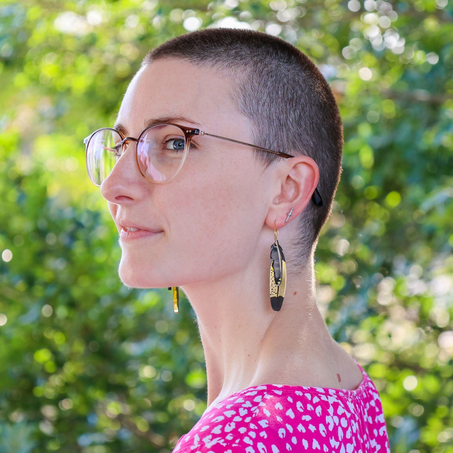 Foraged Feathers - Yellow-Tailed Black Cockatoo - Handmade Statement Bird Earrings