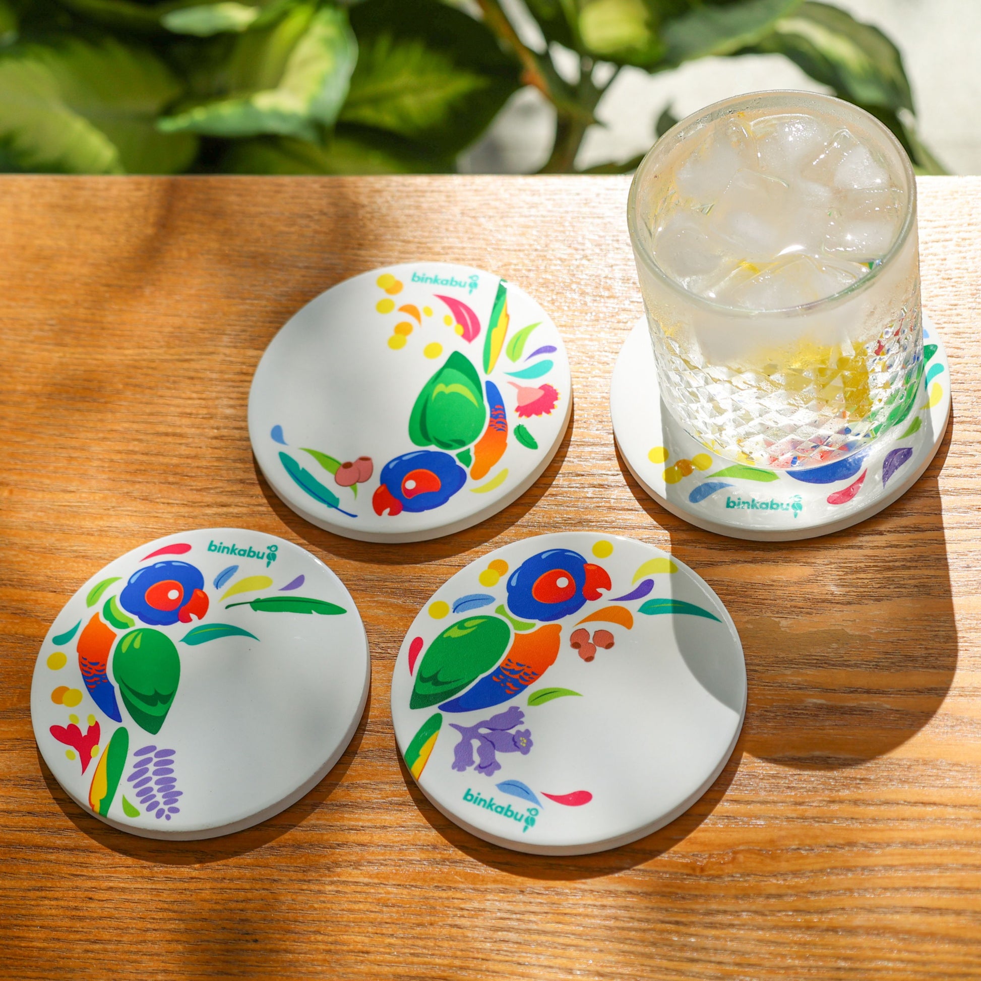 BINKABU Coasters 4-pack - Lorikeet Homewares & Accessories