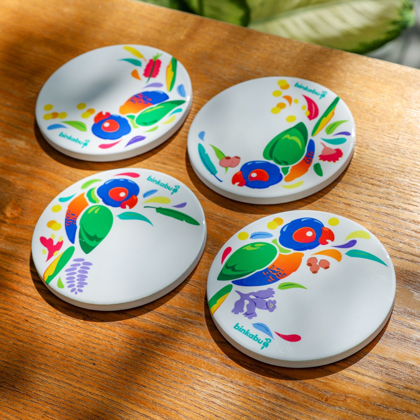 BINKABU Coasters 4-pack - Lorikeet Homewares & Accessories