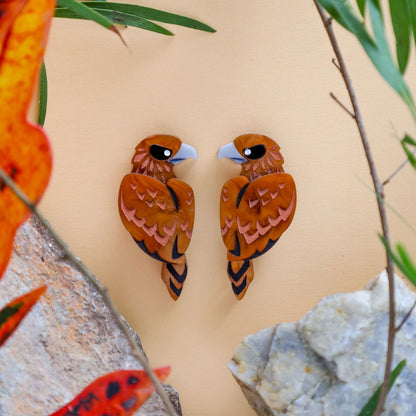 BINKABU Wedge-Tailed Eagle Studs handmade acrylic bird earrings