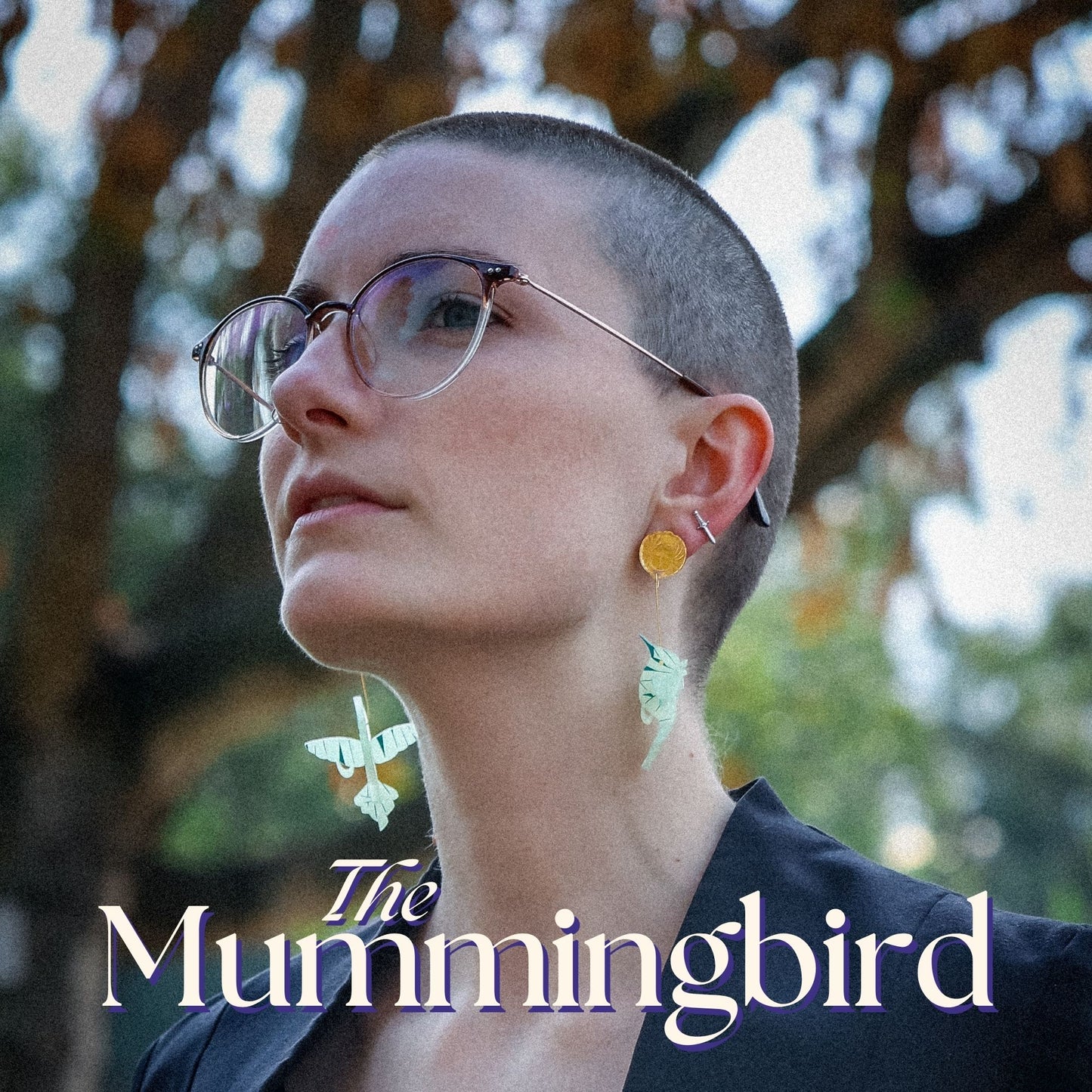 BINKABU The Mummingbird  handmade acrylic bird earrings