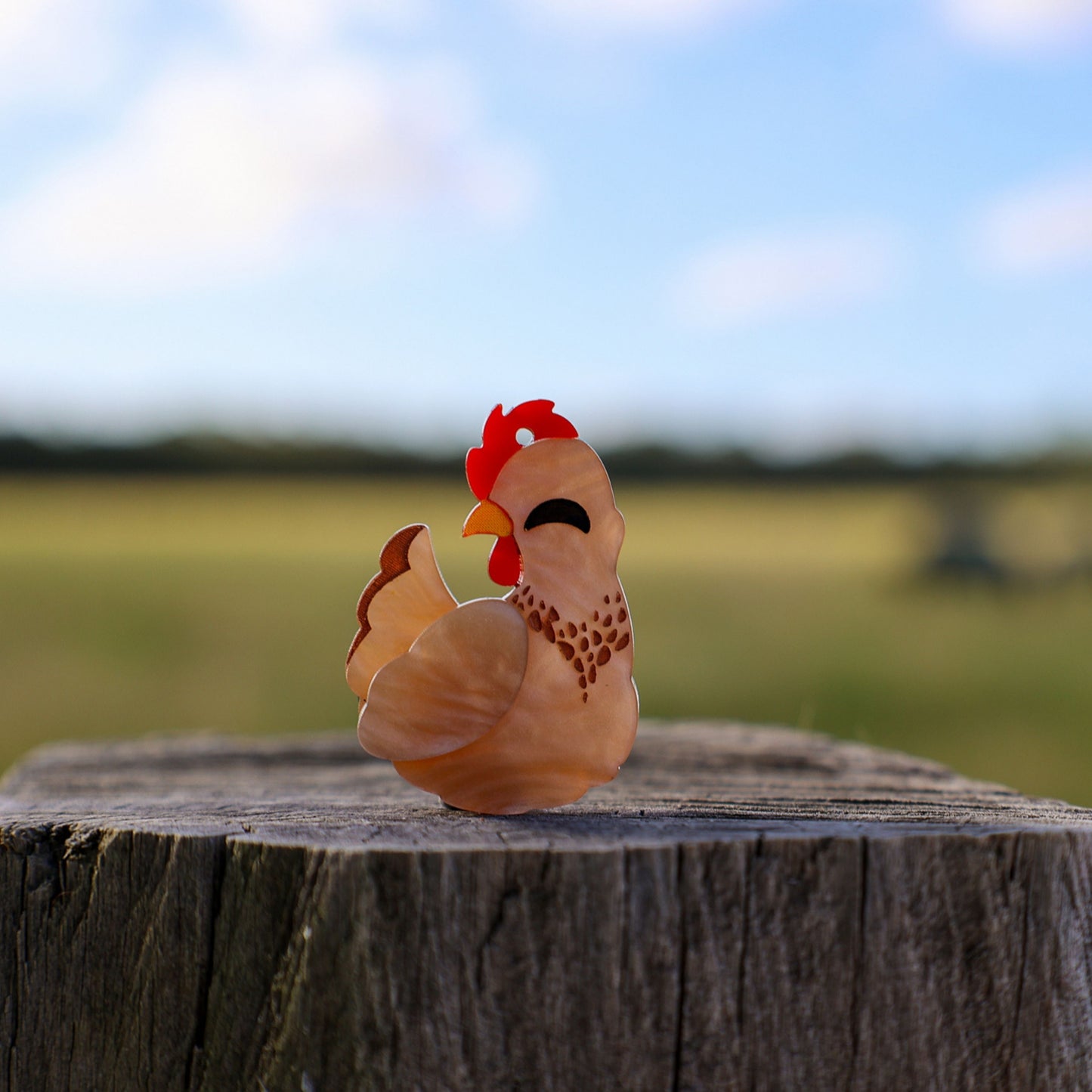 BINKABU Hen Chicken Handmade Acrylic Bird Earrings