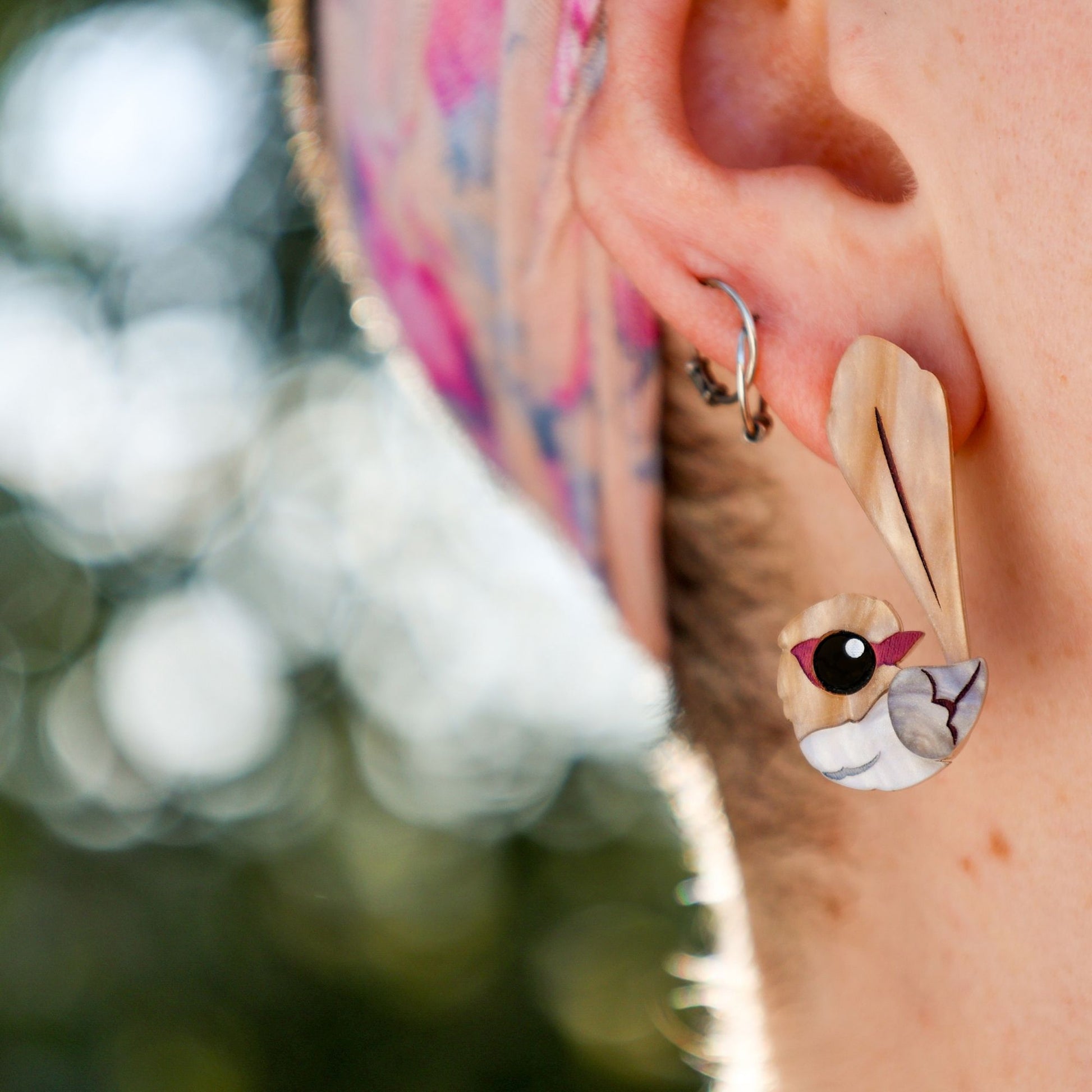 BINKABU Superb Fairywren Studs handmade acrylic bird earrings