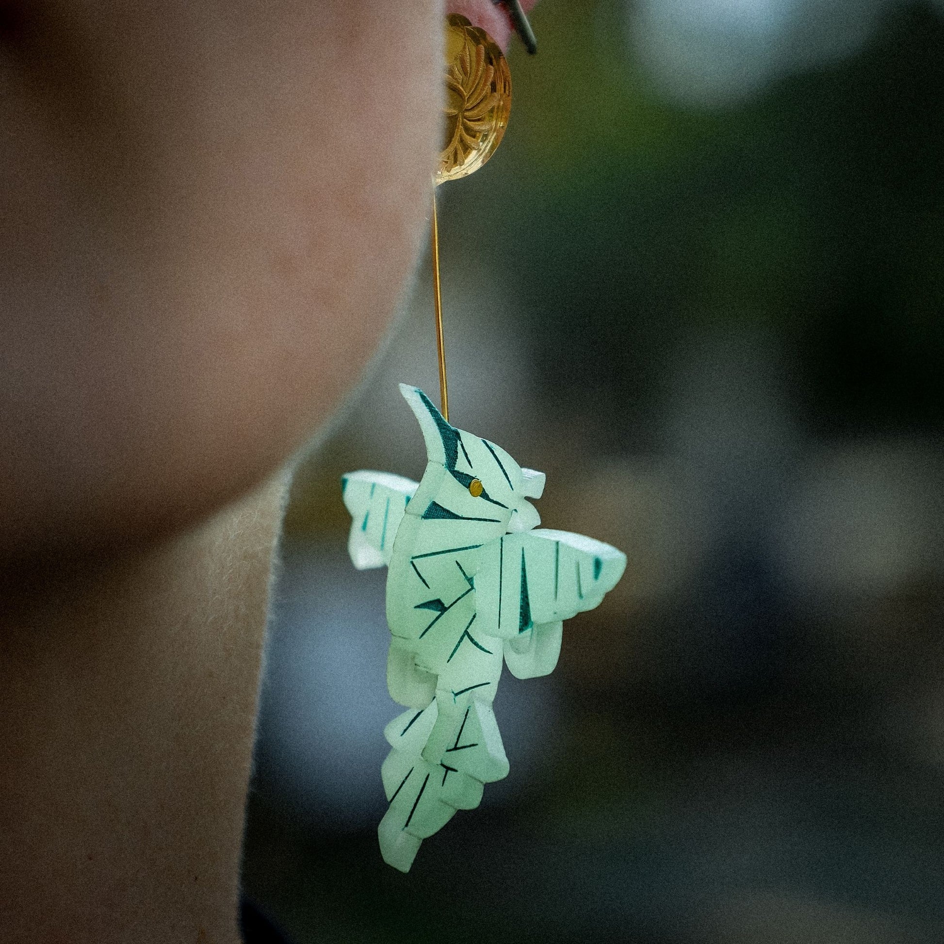 BINKABU The Mummingbird  handmade acrylic bird earrings