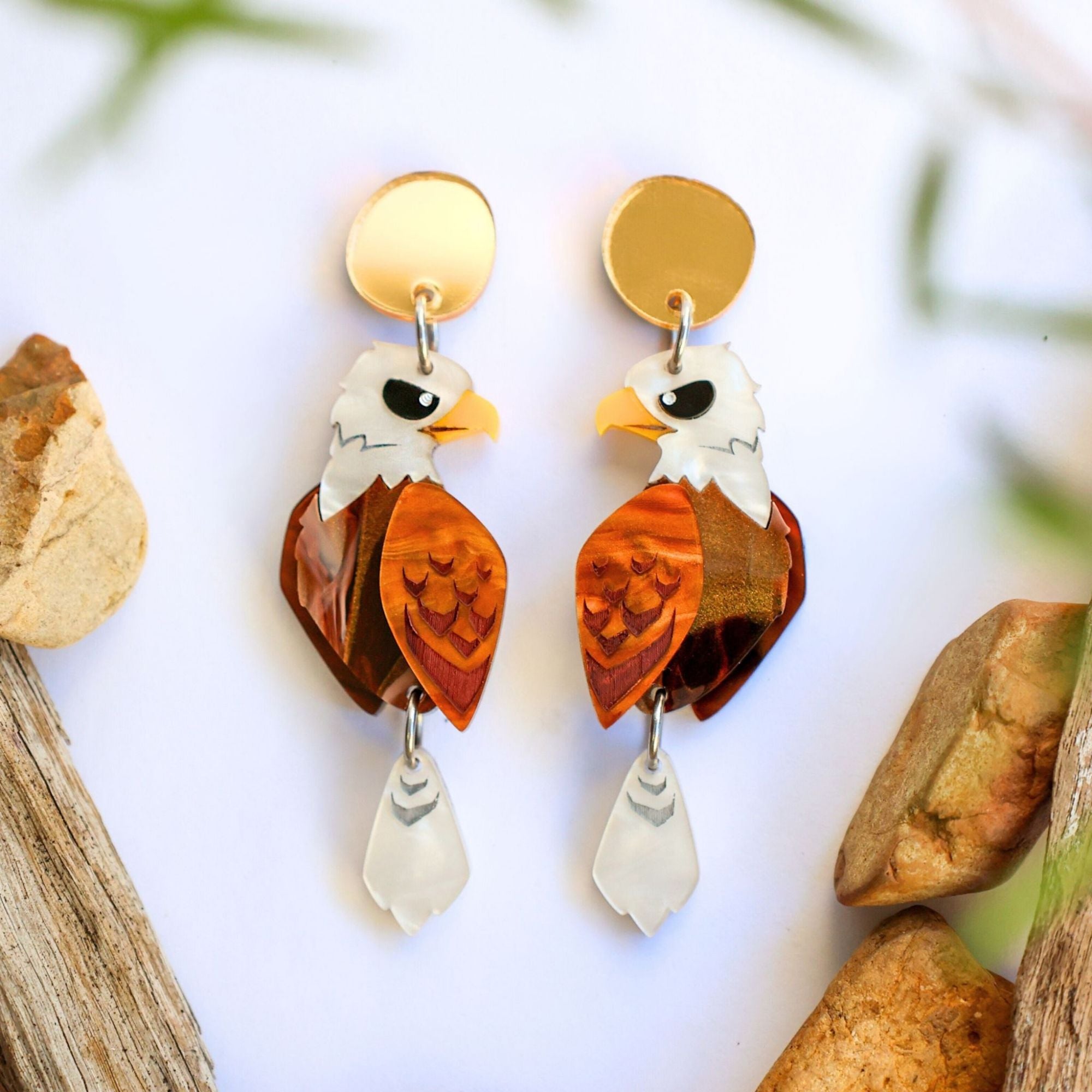 BINKABU Bald Eagle Earrings North American Birds