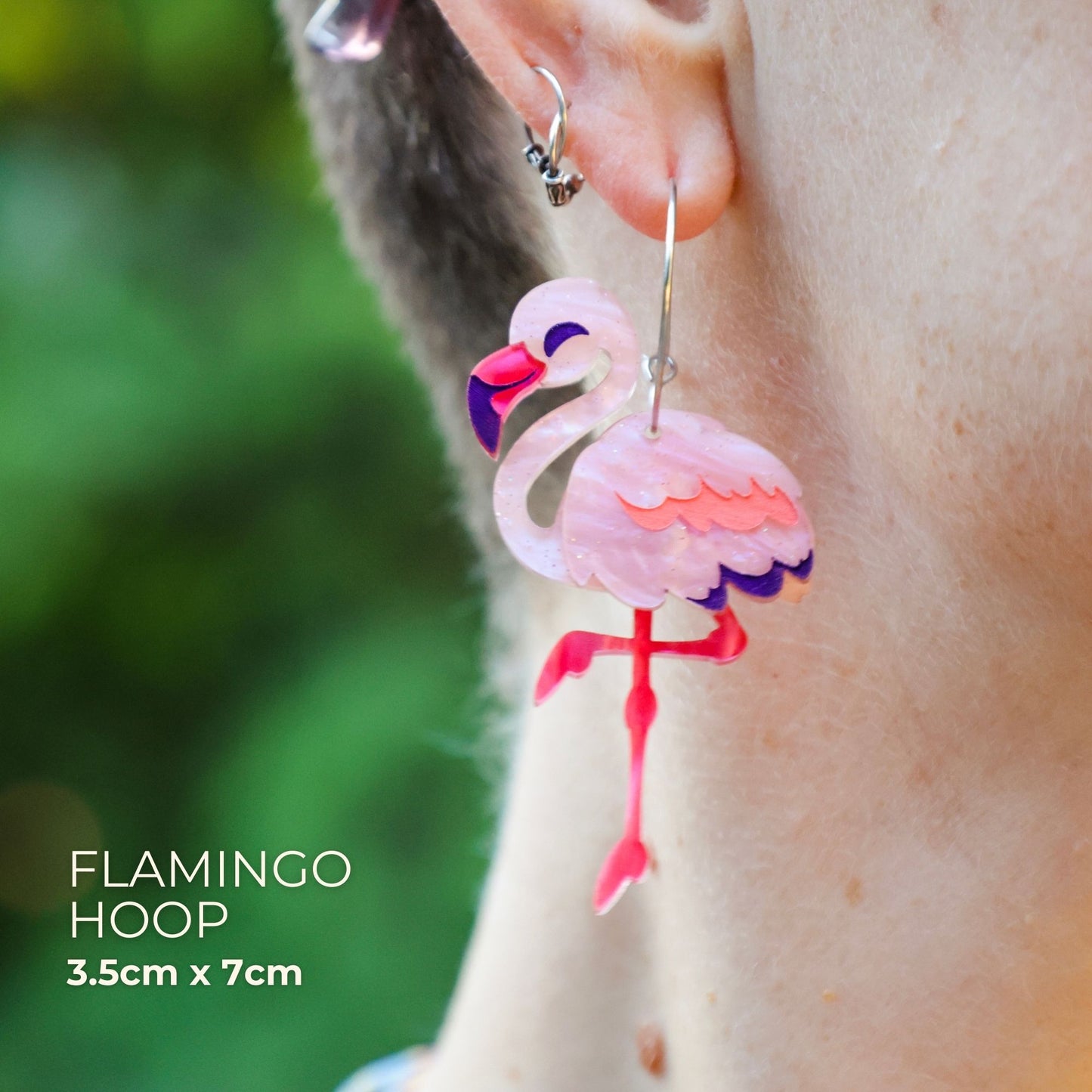 BINKABU Flamingo handmade acrylic bird earrings