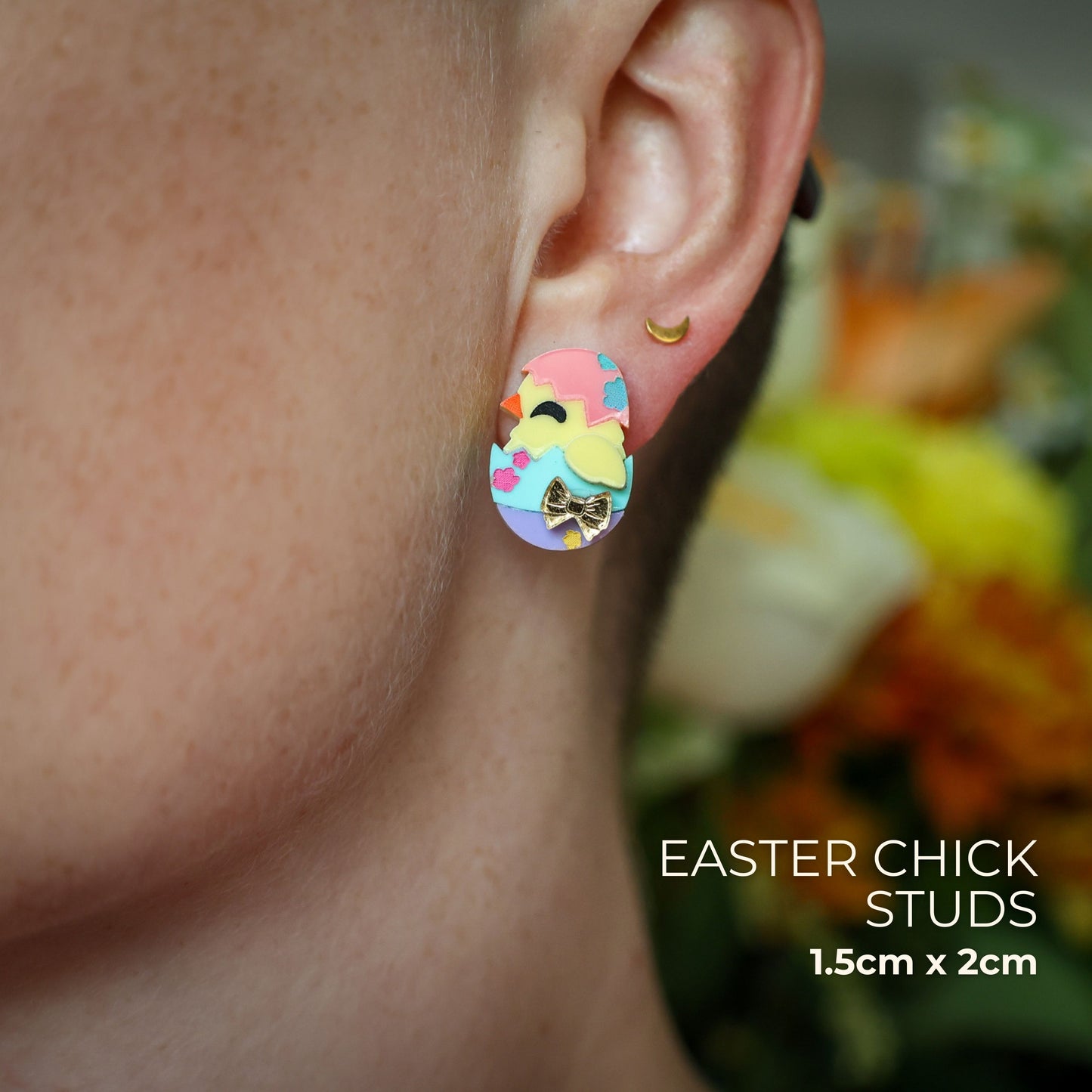 BINKABU Easter Egg Chicks Handmade Acrylic Bird Earrings