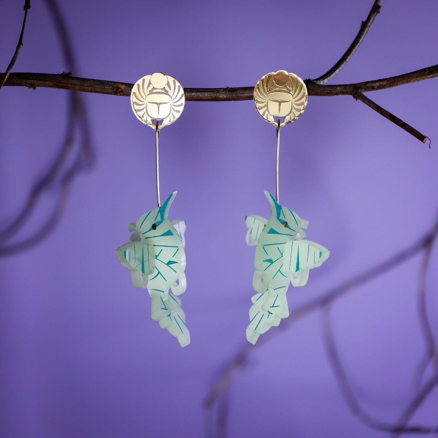 BINKABU The Mummingbird  handmade acrylic bird earrings