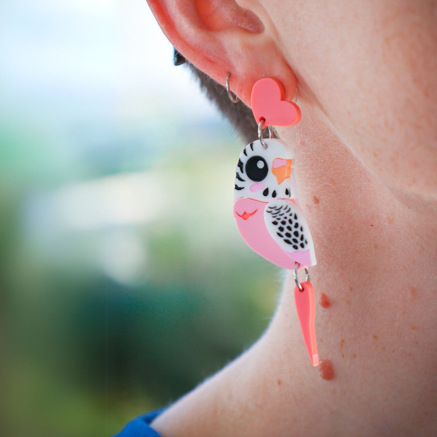 LIMITED EDITION ‘Perfectly Pink’ Budgie Dangles - Valentine’s Day Edition