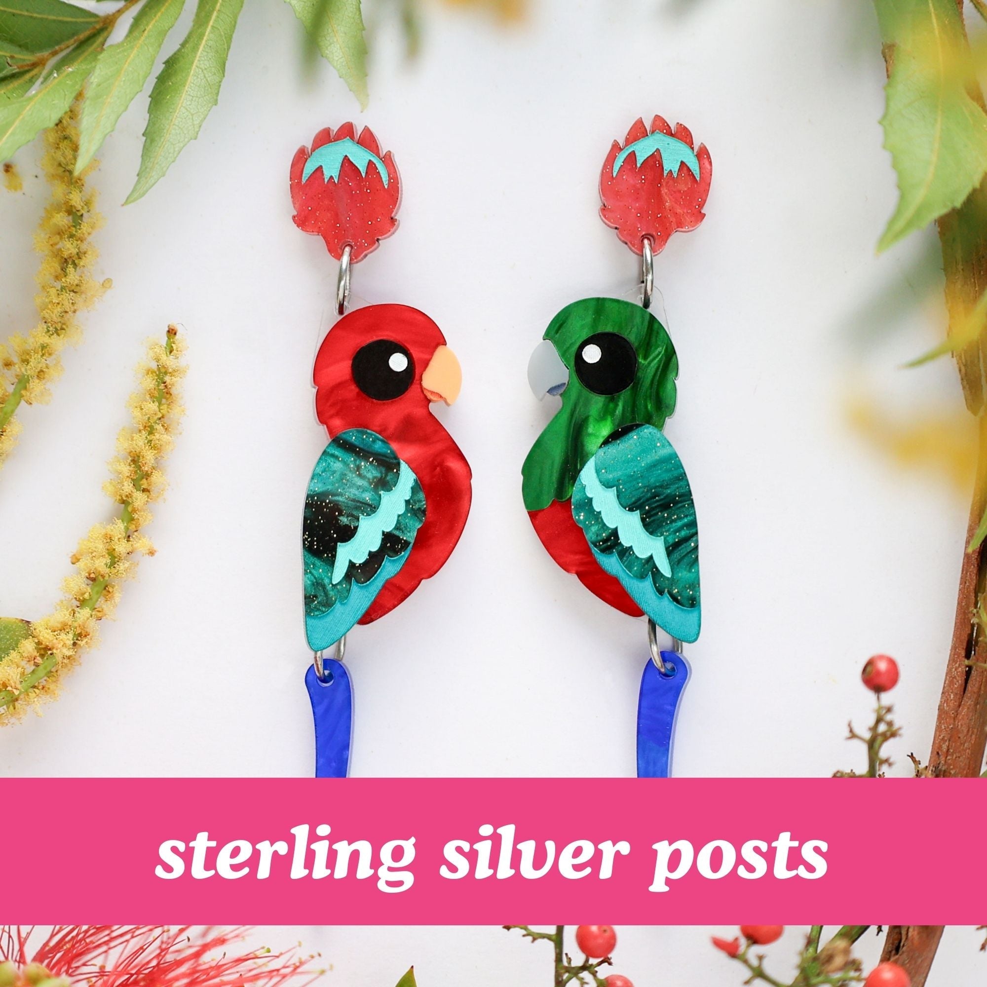 Buy Parrot Indigo Hyacinth Macaw Blue Bird Lover Gift Wildlife Nature Metal  Dangle Earrings Online in India - Etsy