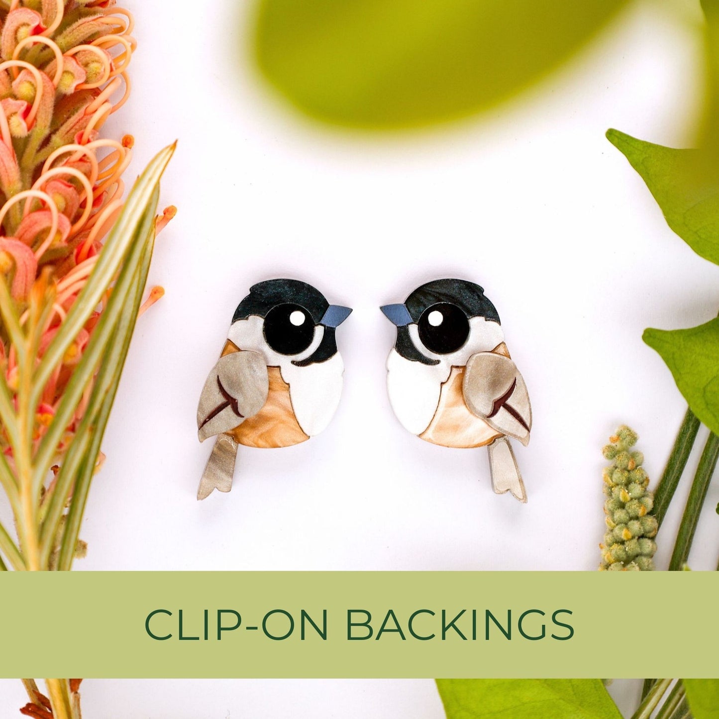 Black-Capped Chickadee Studs - North American Bird Earrings