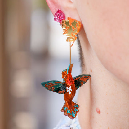 Allen’s Hummingbird Earrings - Handmade Statement Bird Jewellery