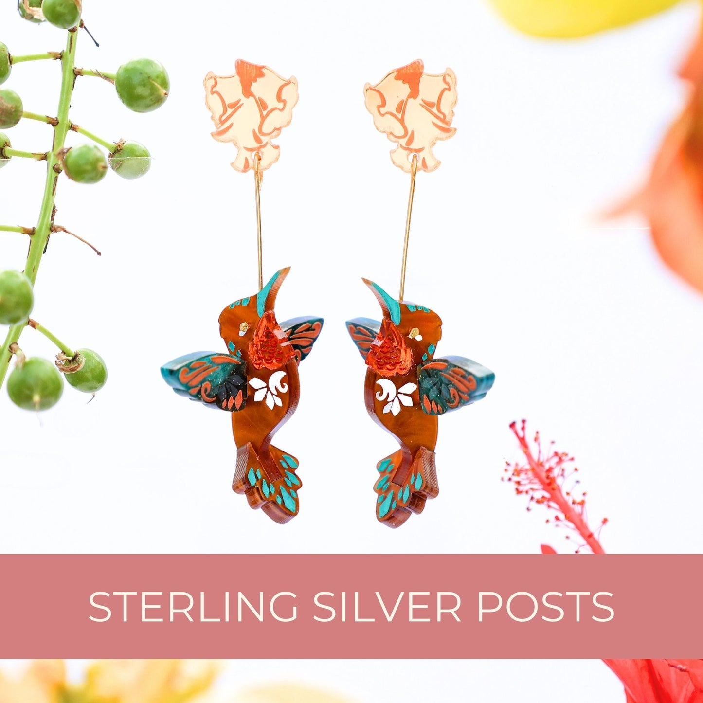 Allen’s Hummingbird Earrings - Handmade Statement Bird Jewellery