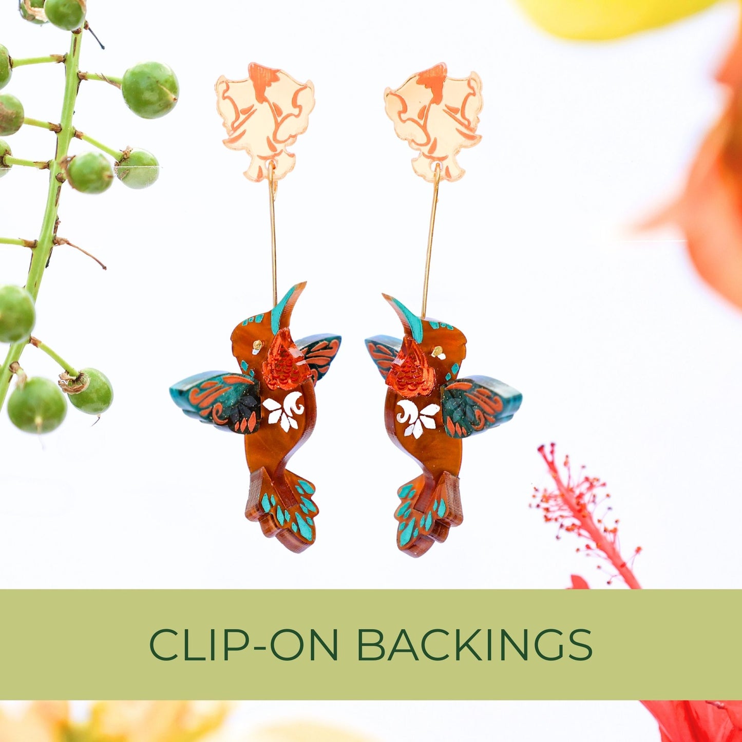 Allen’s Hummingbird Earrings - Handmade Statement Bird Jewellery