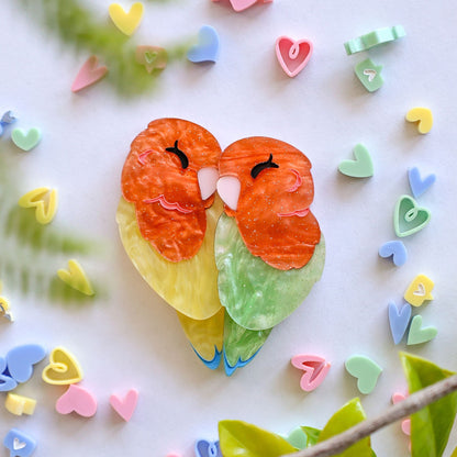 BINKABU Peach-Faced Lovebird Brooch