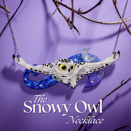 *PRE-ORDER* Snowy Owl Statement Necklace - Halloween Bird Jewellery