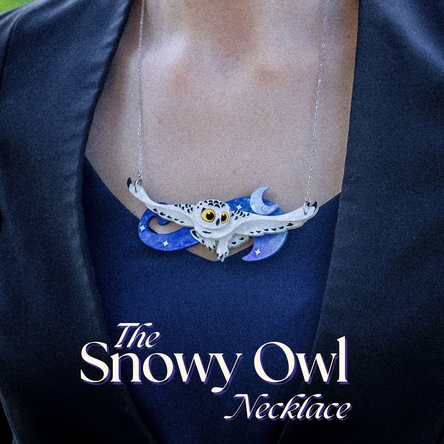 *PRE-ORDER* Snowy Owl Statement Necklace - Halloween Bird Jewellery