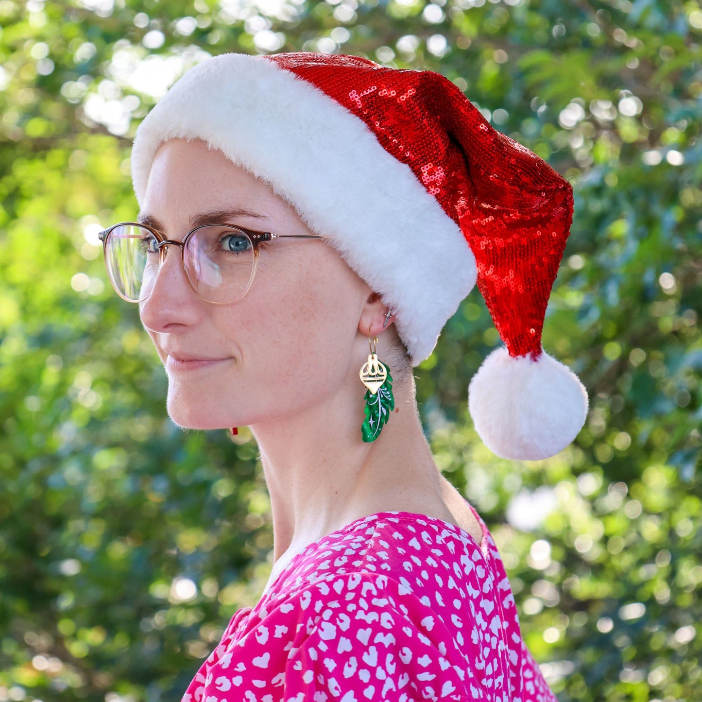 BINKABU Christmas Feather Earrings