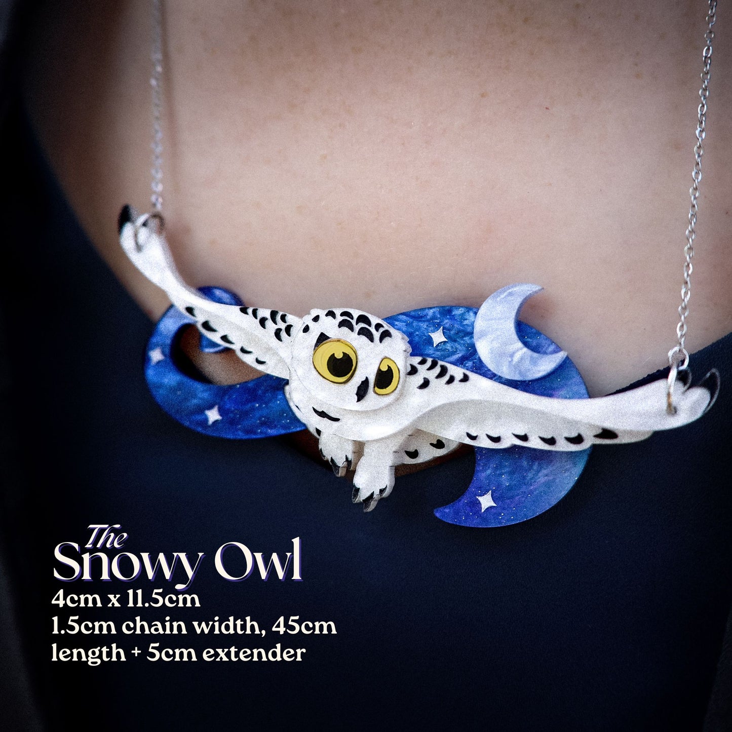 *PRE-ORDER* Snowy Owl Statement Necklace - Halloween Bird Jewellery