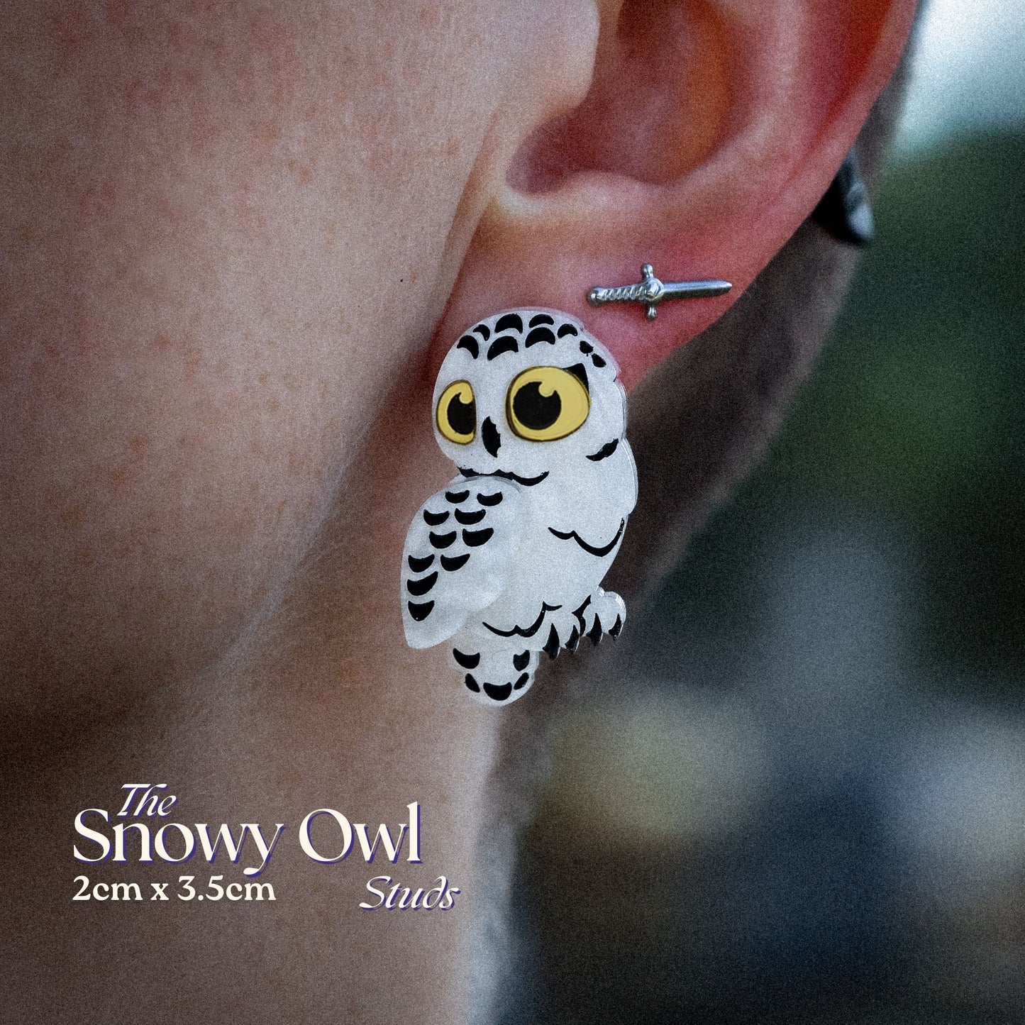 *PRE-ORDER* Snowy Owl Studs - Statement Bird Earrings