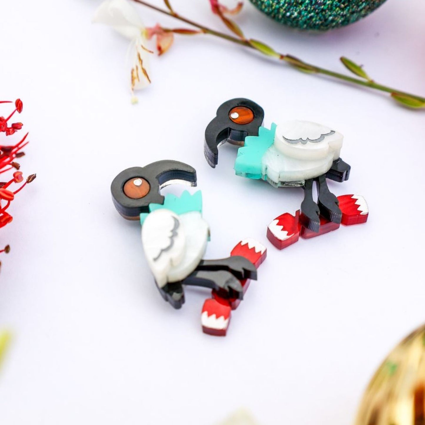 *LIMITED RESTOCK* Christmas ‘Bon Bon Chicken’ - 2024 Christmas Collection - Handmade Acrylic Earrings