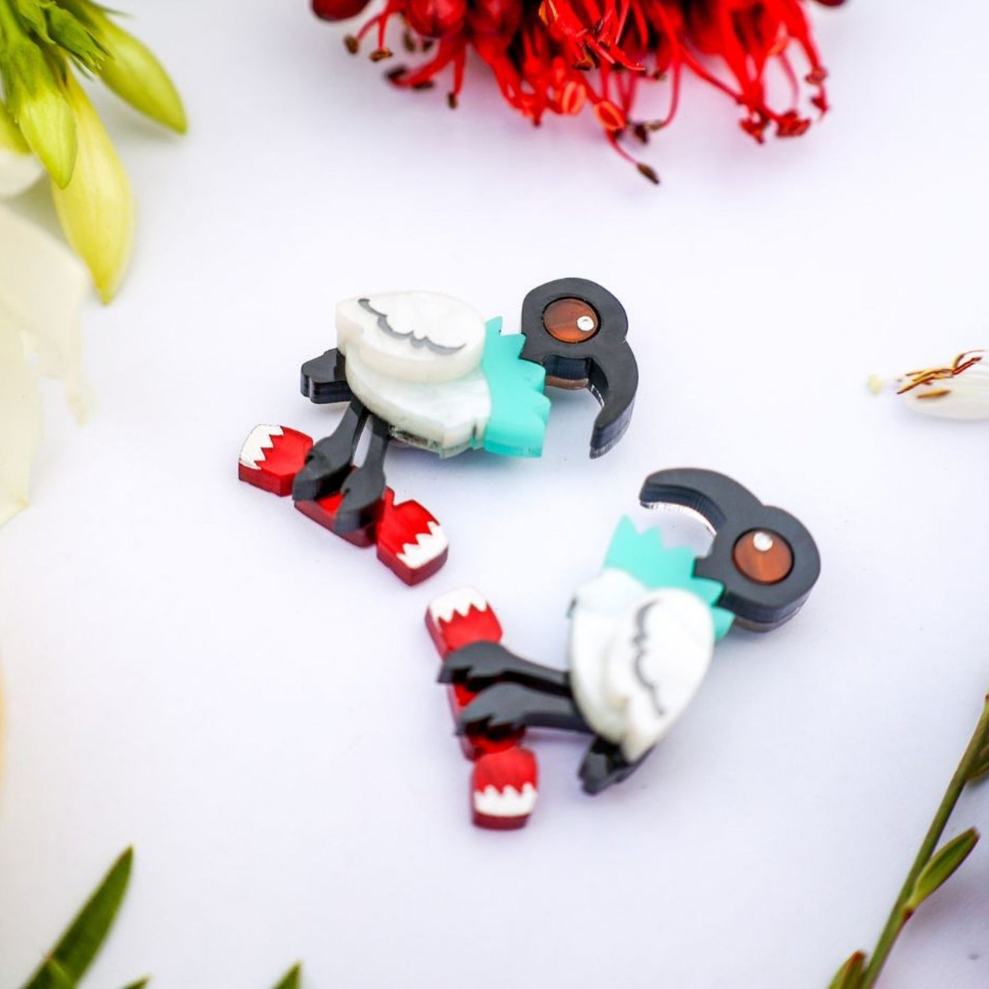 *LIMITED RESTOCK* Christmas ‘Bon Bon Chicken’ - 2024 Christmas Collection - Handmade Acrylic Earrings