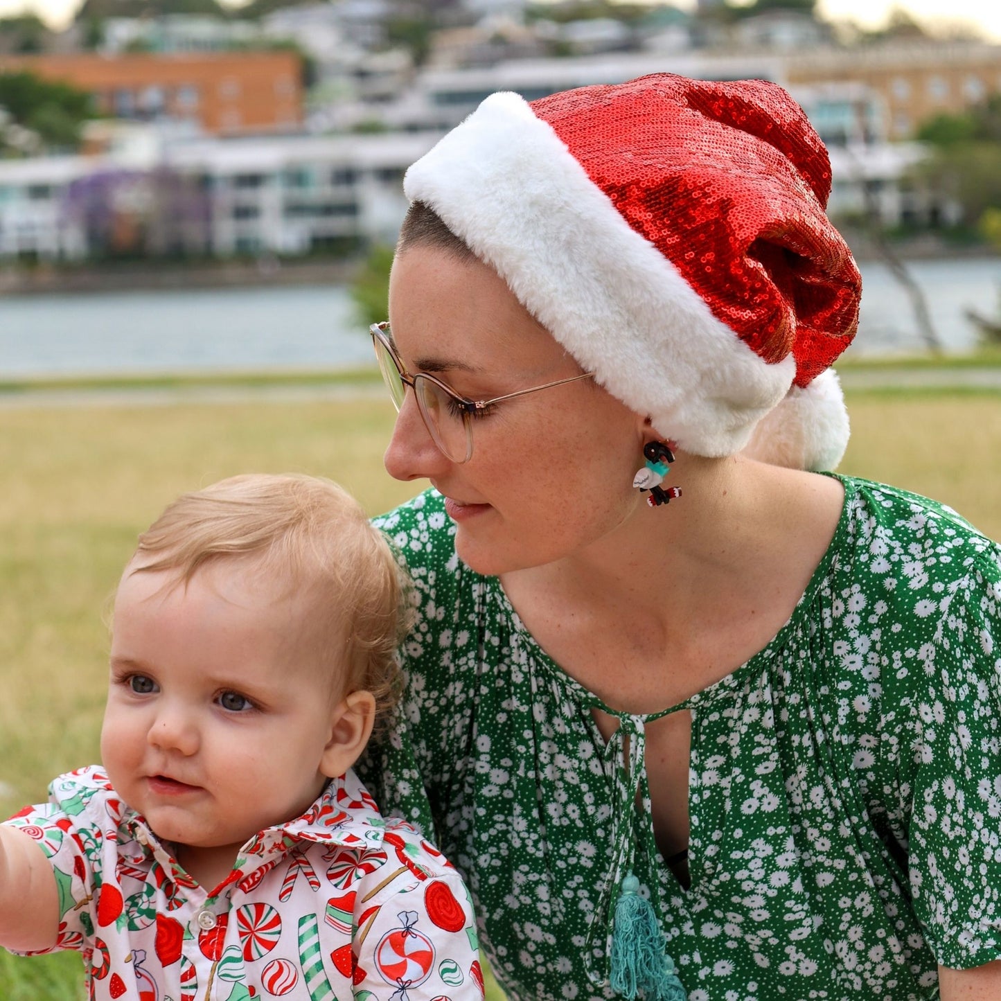 *LIMITED RESTOCK* Christmas ‘Bon Bon Chicken’ - 2024 Christmas Collection - Handmade Acrylic Earrings