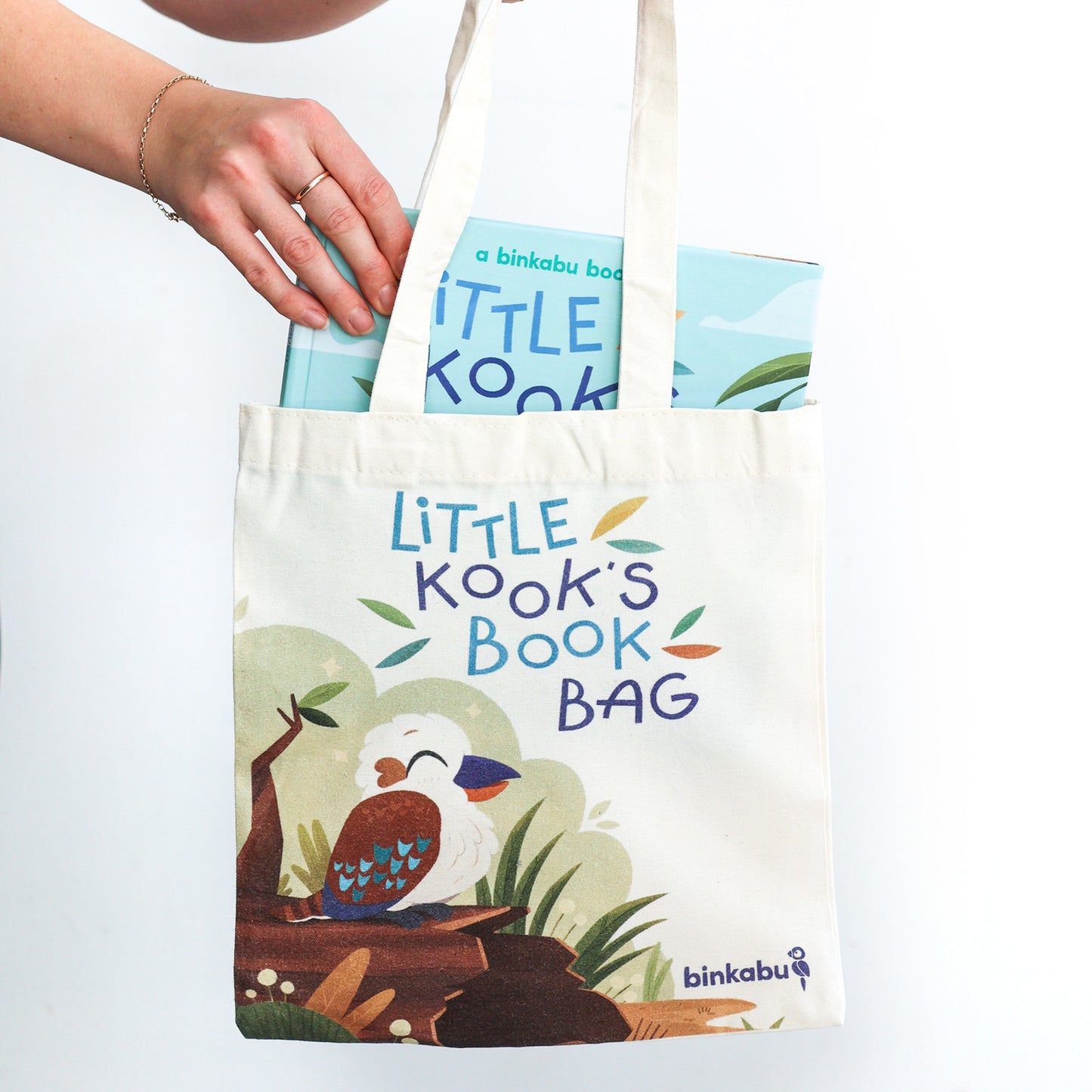 BINKABU Little Kook's Laugh kookaburra tote bag