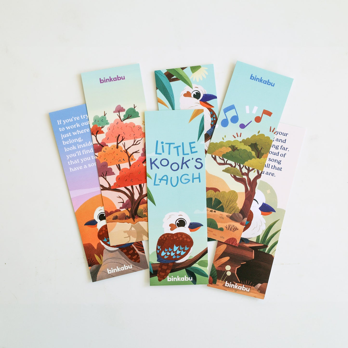 BINKABU Little Kook's Laugh kookaburra bookmarks