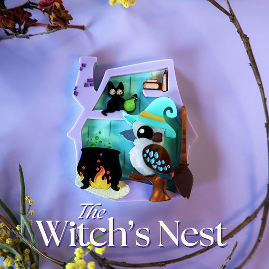 *PRE-ORDER* The Witch’s Nest - Spellaburra Brooch - Halloween Bird Jewellery