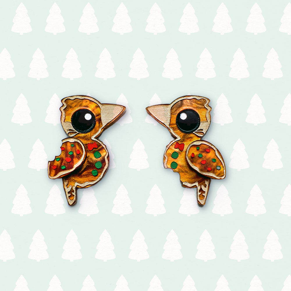 BINKABU gingerbread cookieburra earrings Christmas earrings