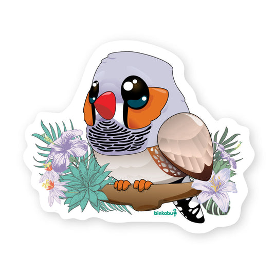 Binkabu Zebra Finch vinyl sticker